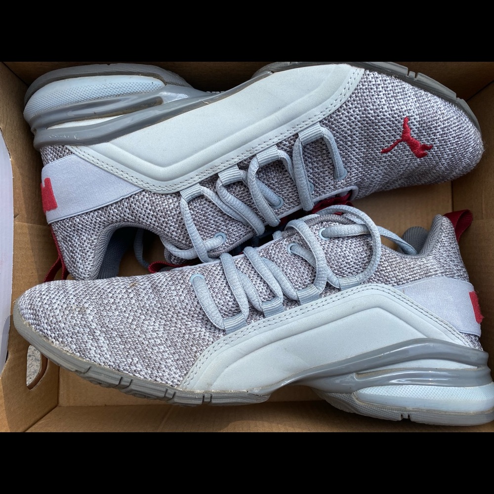 Puma Gray Axelion Knit Athletic Shoe